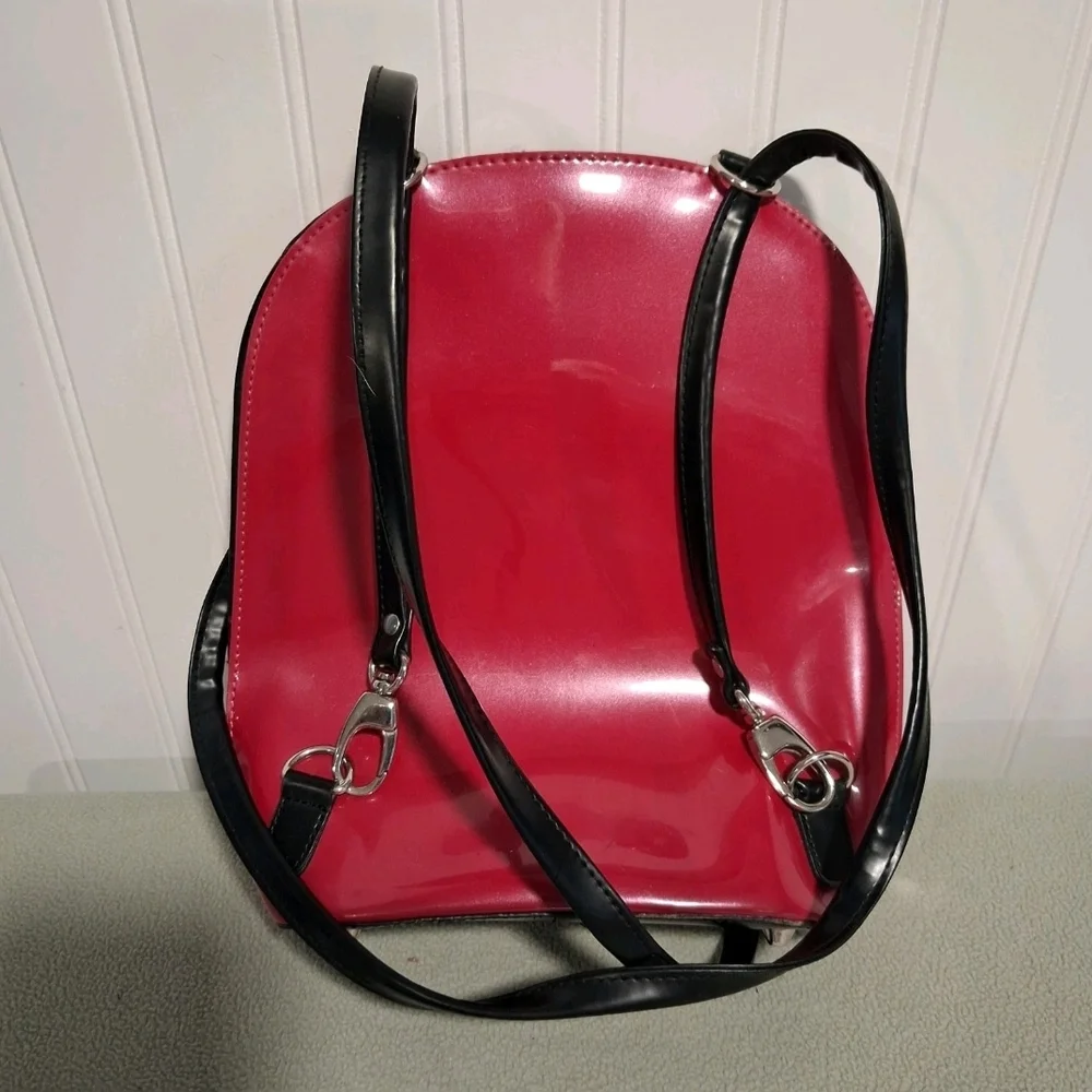 Beijo Pink and Black Patent Backpack